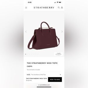 THE STRATHBERRY MIDI TOTE burgundy